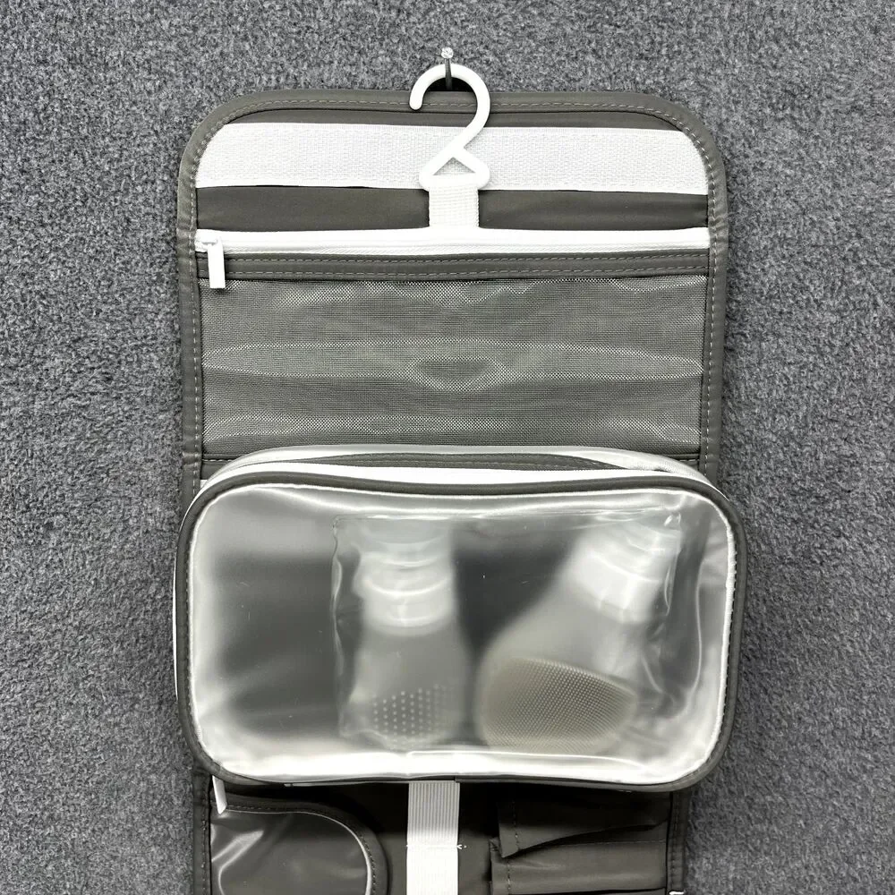 GoGo Travel Bag Hanging Toiletry Cosmetic‎ Pouch Gray Compact Purse